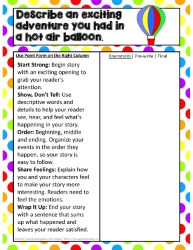 Hot Air Balloon Adventure Pre-write